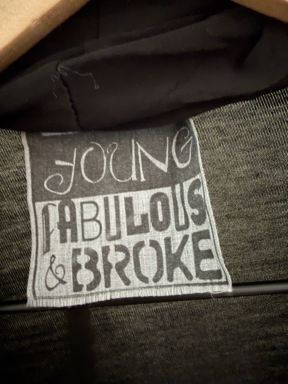 Young Fabulous & Broke Black and Gray Logo Label - Picture 3 of 5